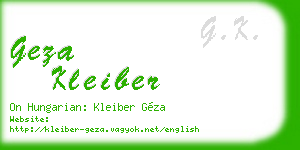 geza kleiber business card